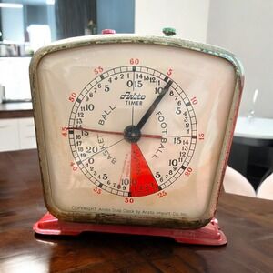 Vintage Aristo Sports Timer Stop Watch Clock Football Basketball Red WORKING